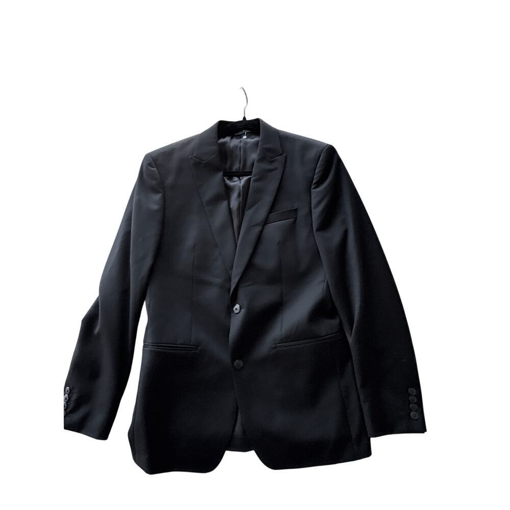 Bar III Black Two-Button Wool Blazer Jacket Size 38r Office Chic